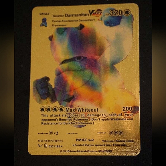 Pokemon Other - Galarian Darmanitan VMax Gold Pokemon Card Collectible